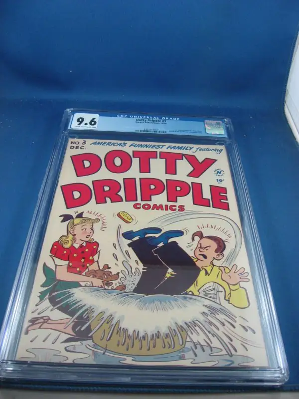 Dotty Dripple #3 (Harvey Comics, 1948), CGC 9.6 graded comic book, Universal Blue label — front cover in its holder