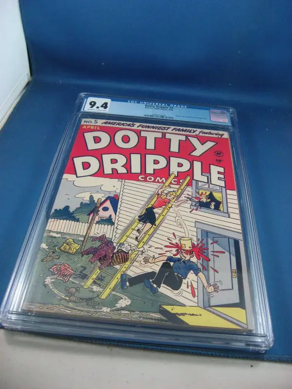 Dotty Dripple #5 (Harvey Comics, 1949), CGC 9.4 graded comic book, Universal Blue label — front cover in its holder