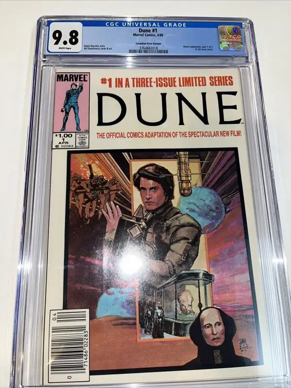 Dune #1 (Marvel Comics, 1985), CGC 9.8 graded comic book, Signature Series label — front cover in its holder