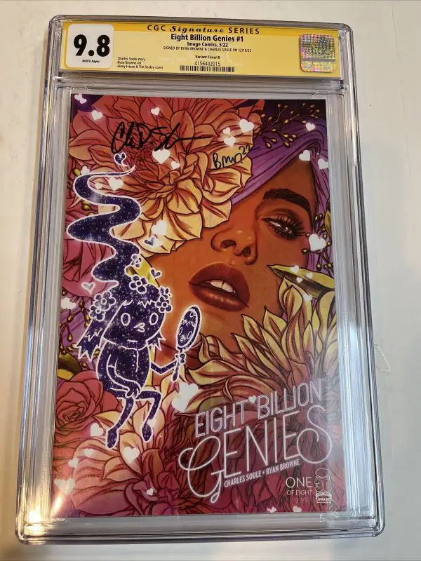 Eight Billion Genies #1 (Image Comics, 2022), CGC 9.8 graded comic book, Signature Series label — front cover in its holder