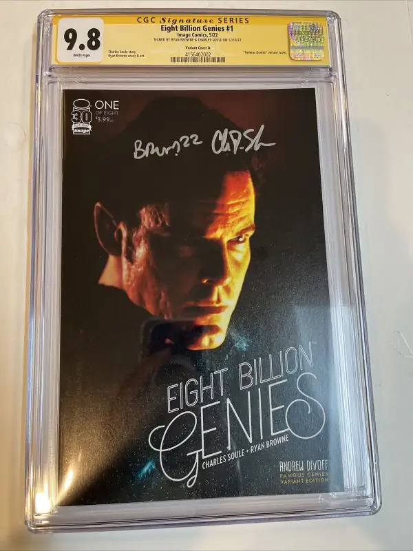 Eight Billion Genies #1 (Image Comics, 2022), CGC 9.8 graded comic book, Signature Series label — front cover in its holder