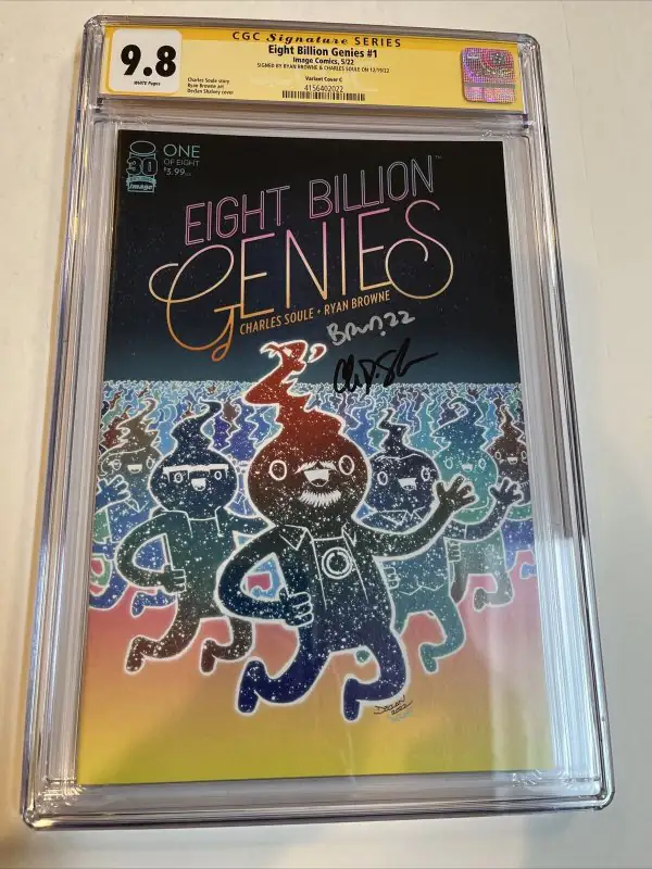 Eight Billion Genies #1 (Image Comics, 2022), CGC 9.8 graded comic book, Signature Series label — front cover in its holder