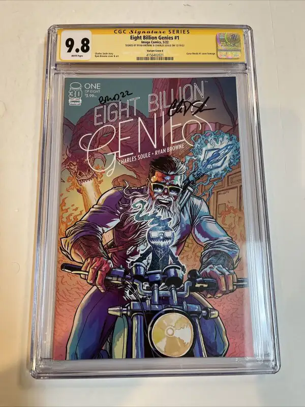 Eight Billion Genies #1 (Image Comics, 2022), CGC 9.8 graded comic book, Signature Series label — front cover in its holder