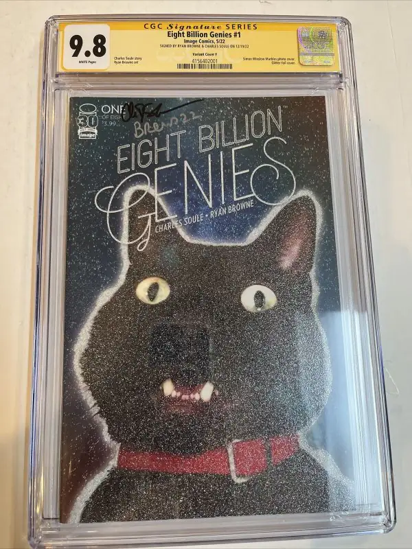 Eight Billion Genies #1 (Image Comics, 2022), CGC 9.8 graded comic book, Signature Series label — front cover in its holder
