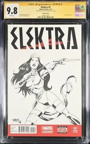 Elektra #1 (Marvel Comics, 2014), CGC 9.8 graded comic book, Signature Series label — front cover in its holder