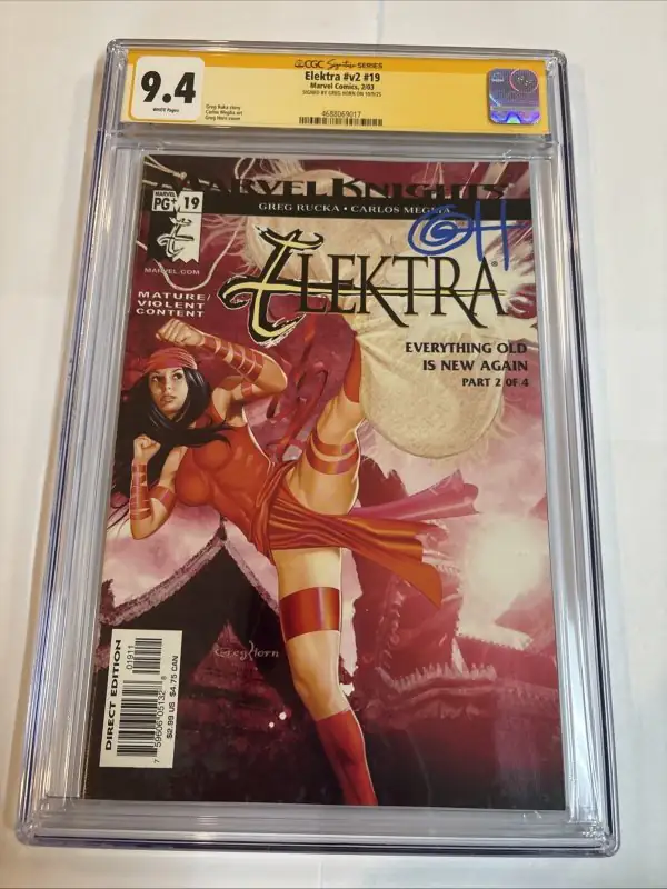 Elektra #19 (Marvel Comics, 2003), CGC 9.4 graded comic book, Signature Series label — front cover in its holder