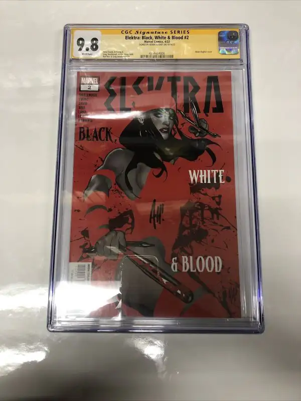 Elektra: Black, White & Blood #2 (Marvel Comics, 2022), CGC 9.8 graded comic book, Signature Series label — front cover in its holder