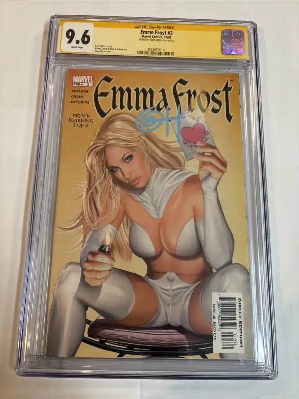 Emma Frost #3 (Marvel Comics, 2003), CGC 9.6 graded comic book, Signature Series label — front cover in its holder