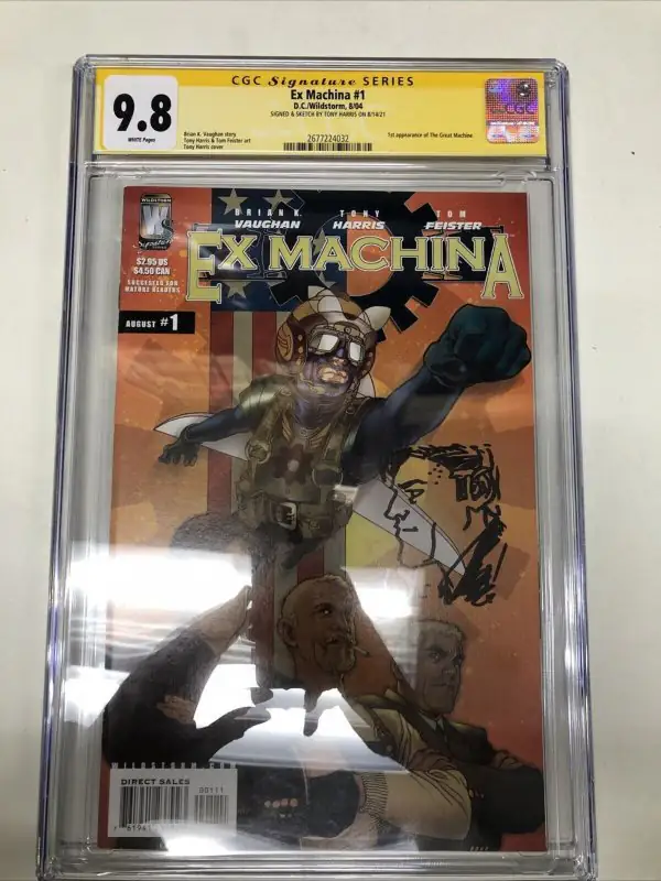 Ex Machina #1 (DC Comics, 2004), CGC 9.8 graded comic book, Signature Series label — front cover in its holder