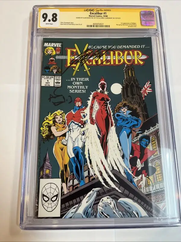 Excalibur #1 (Marvel Comics, 1988), CGC 9.8 graded comic book, Signature Series label — front cover in its holder