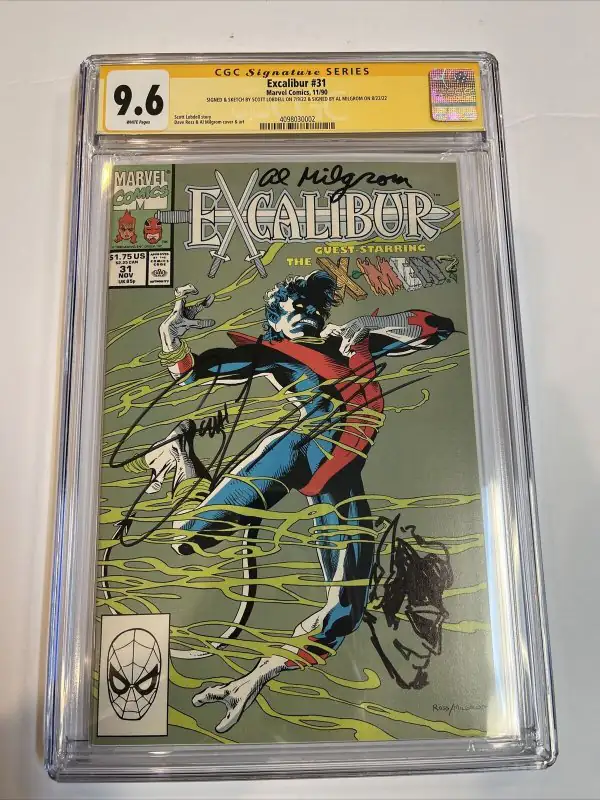Excalibur #31 (Marvel Comics, 1990), CGC 9.6 graded comic book, Signature Series label — front cover in its holder