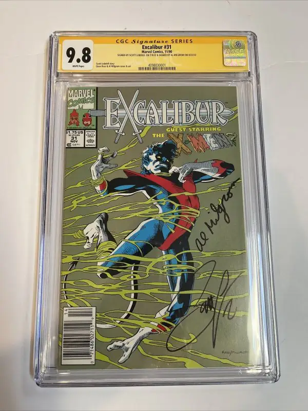 Excalibur #31 (Marvel Comics, 1990), CGC 9.8 graded comic book, Signature Series label — front cover in its holder