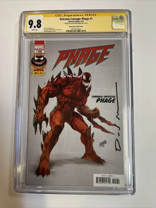 Extreme Carnage: Phage #1 (Marvel Comics, 2021), CGC 9.8 graded comic book, Signature Series label — front cover in its holder