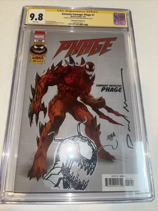 Extreme Carnage: Phage #1 (Marvel Comics, 2021), CGC 9.8 graded comic book, Signature Series label — front cover in its holder