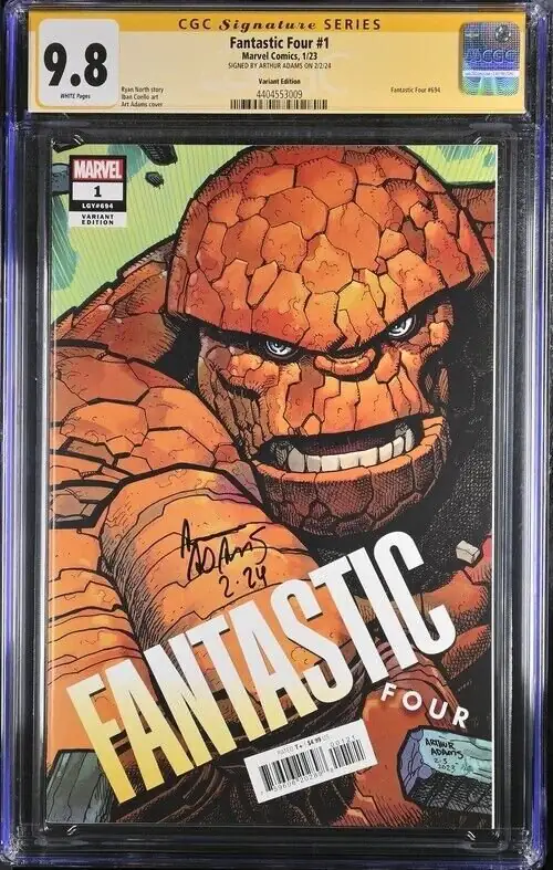 Fantastic Four #1 (Marvel Comics, 2023), CGC 9.8 graded comic book, Signature Series label — front cover in its holder