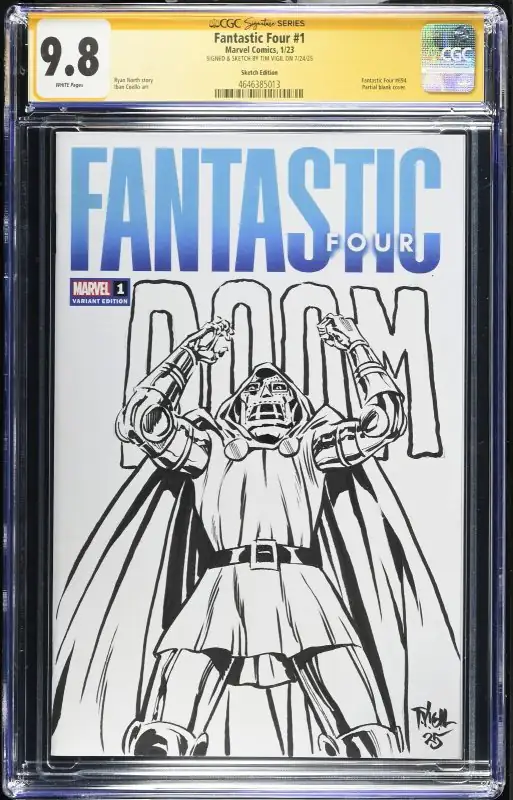 Fantastic Four #1 (Marvel Comics, 2023), CGC 9.8 graded comic book, Signature Series label — front cover in its holder