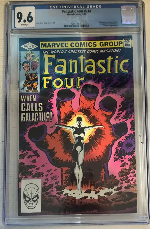 Fantastic Four #244 (Marvel Comics, 1982), CGC 9.6 graded comic book, Universal Blue label — front cover in its holder