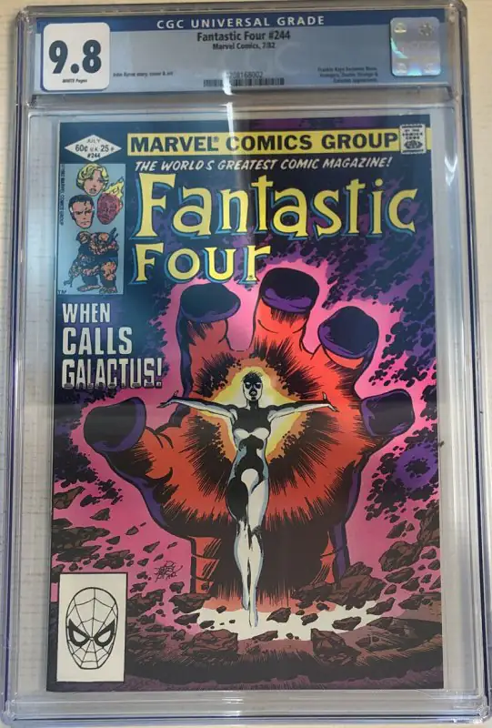 Fantastic Four #244 (Marvel Comics, 1982), CGC 9.8 graded comic book, Universal Blue label — front cover in its holder