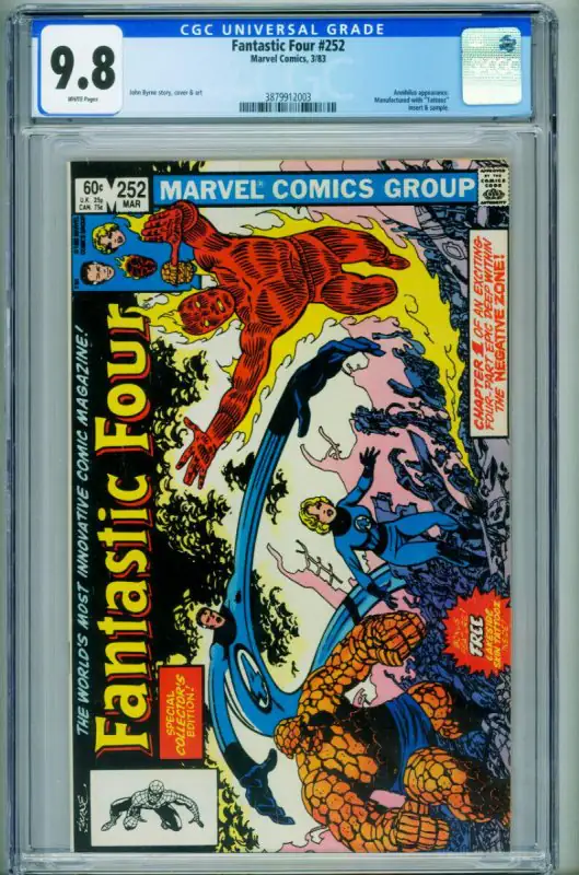 Fantastic Four #252 (Marvel Comics, 1982), CGC 9.8 graded comic book, Universal Blue label — front cover in its holder