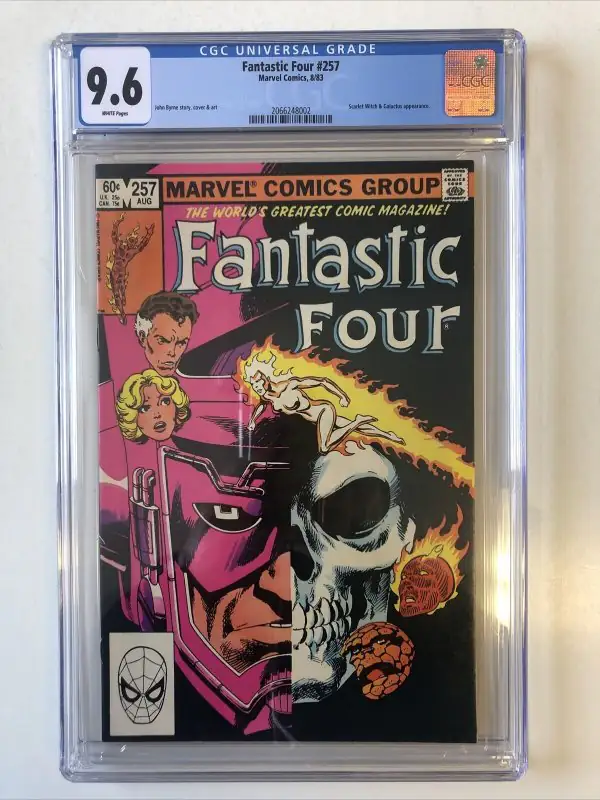 Fantastic Four #257 (Marvel Comics, 1983), CGC 9.6 graded comic book, Universal Blue label — front cover in its holder