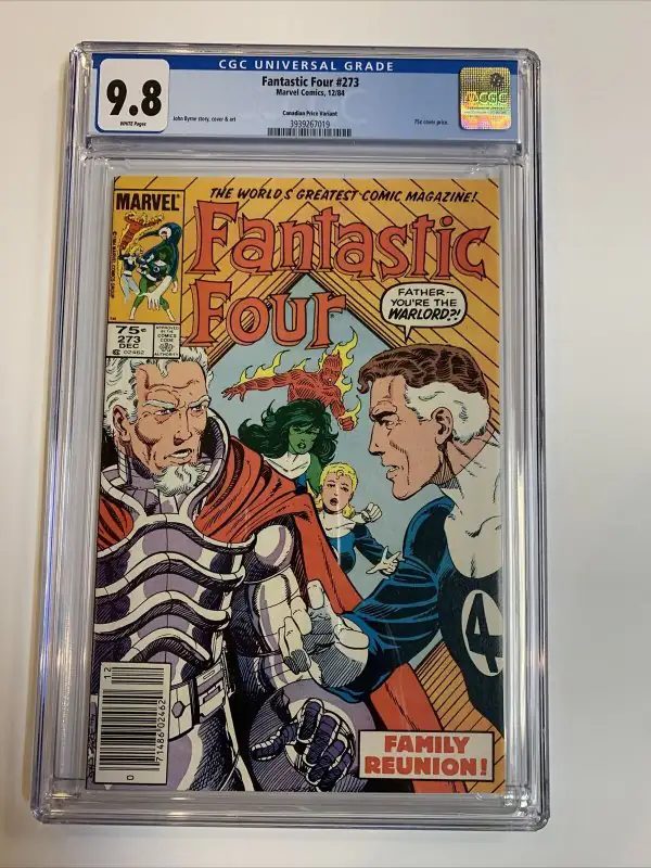 Fantastic Four #273 (Marvel Comics, 1984), CGC 9.8 graded comic book, Universal Blue label — front cover in its holder