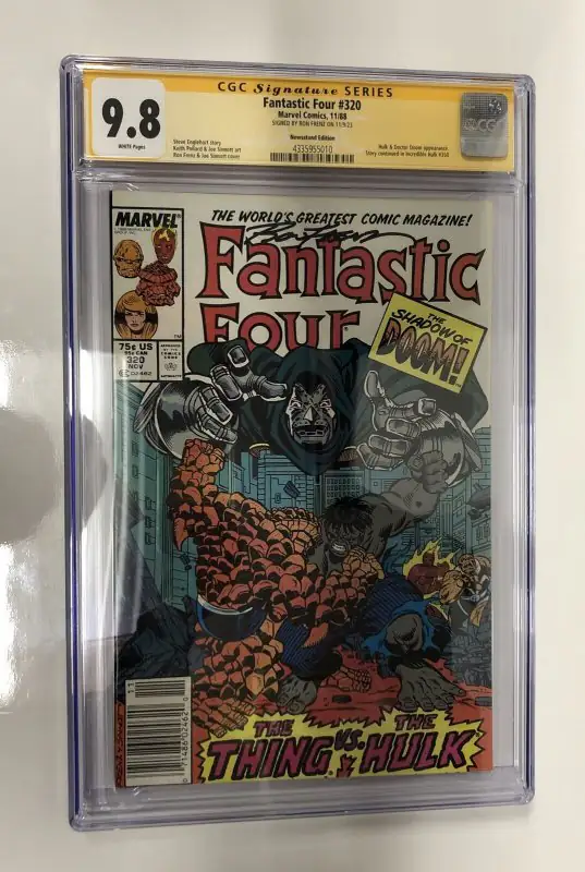 Fantastic Four #320 (Marvel Comics, 1988), CGC 9.8 graded comic book, Signature Series label — front cover in its holder