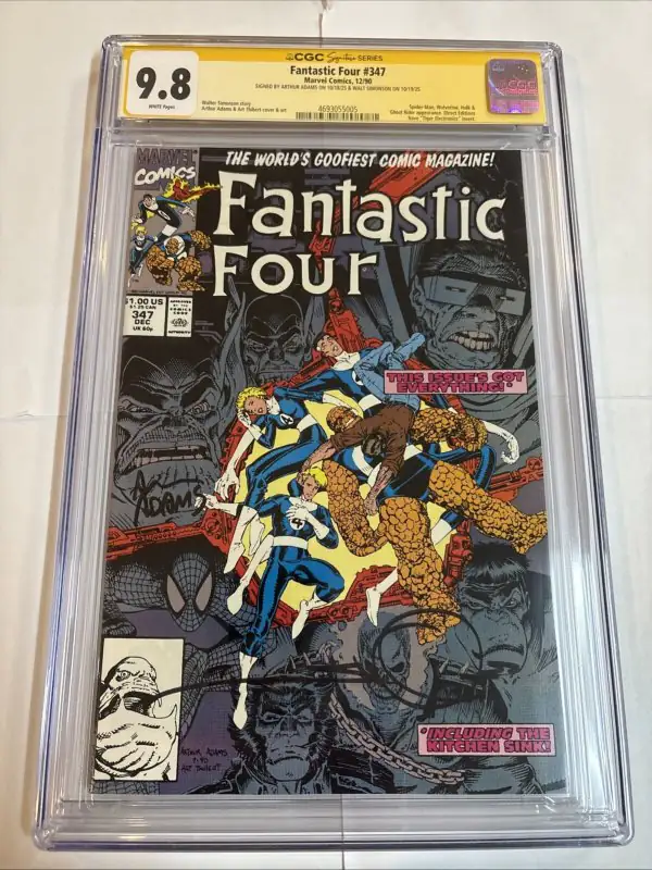 Fantastic Four #347 (Marvel Comics, 1990), CGC 9.8 graded comic book, Signature Series label — front cover in its holder