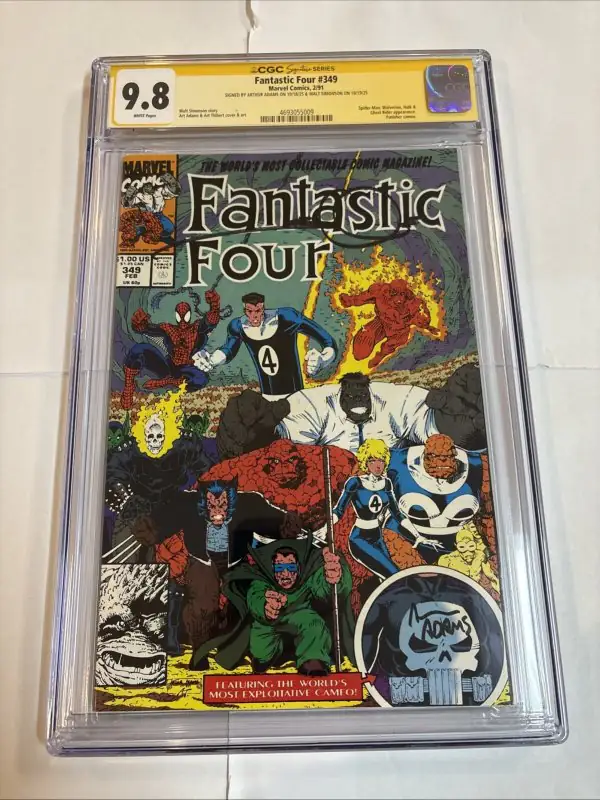 Fantastic Four #349 (Marvel Comics, 1991), CGC 9.8 graded comic book, Signature Series label — front cover in its holder