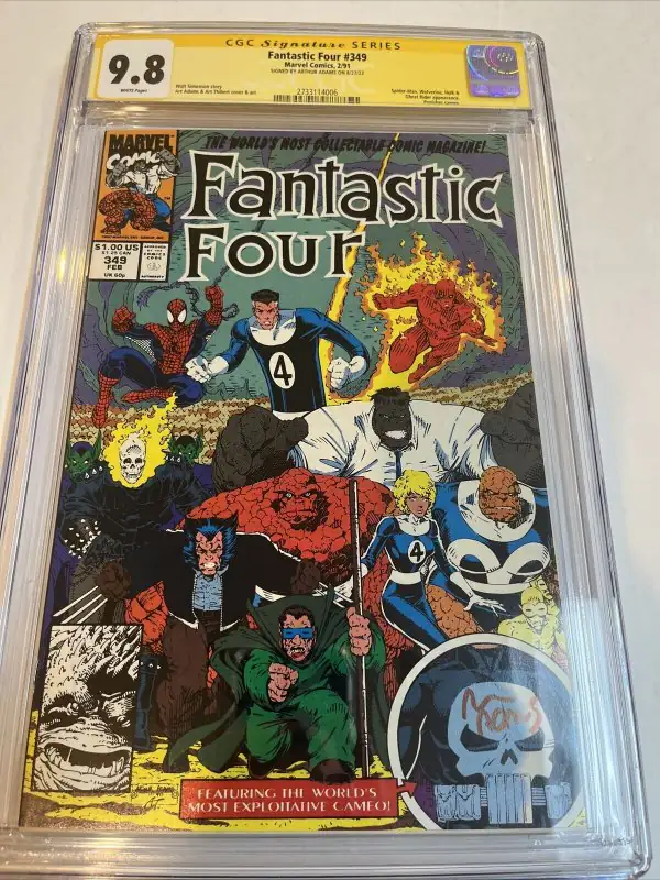 Fantastic Four #349 (Marvel Comics, 1991), CGC 9.8 graded comic book, Signature Series label — front cover in its holder