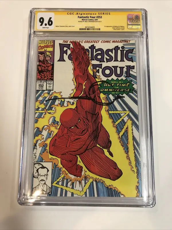 Fantastic Four #353 (Marvel Comics, 1991), CGC 9.6 graded comic book, Signature Series label — front cover in its holder