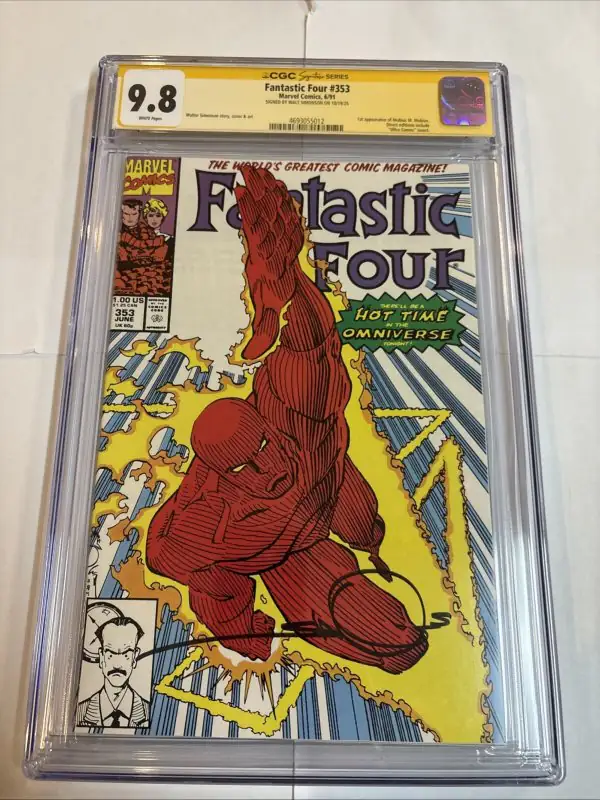 Fantastic Four #353 (Marvel Comics, 1991), CGC 9.8 graded comic book, Signature Series label — front cover in its holder