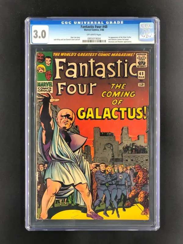 Fantastic Four #48 (Marvel Comics, 1966), CGC 3.0 graded comic book, Universal Blue label — front cover in its holder