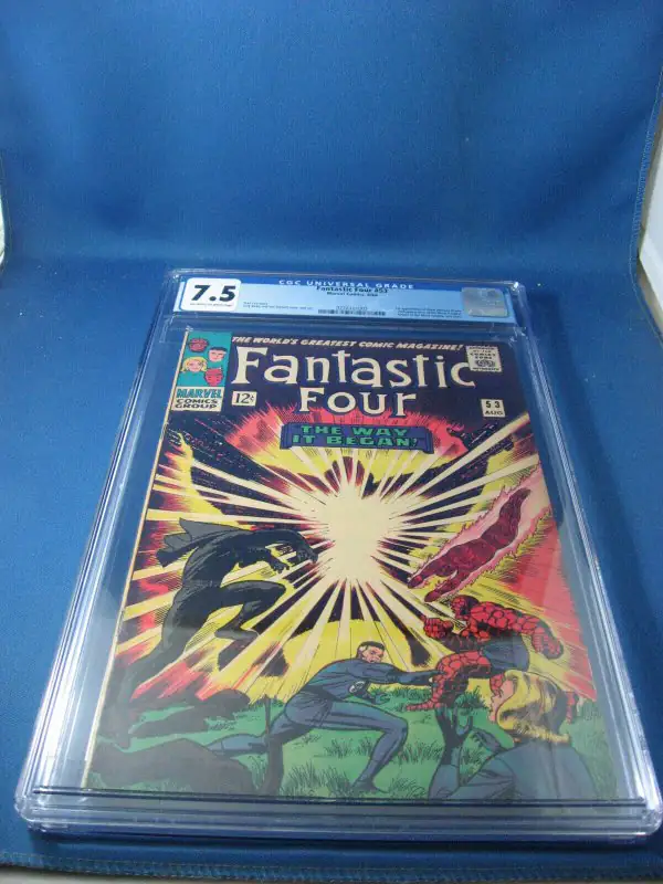Fantastic Four #53 (Marvel Comics, 1965), CGC 7.5 graded comic book, Universal Blue label — front cover in its holder
