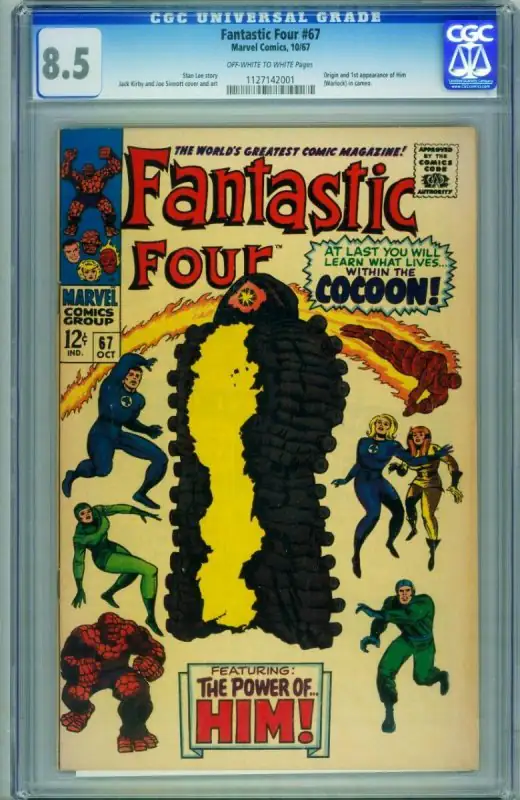 Fantastic Four #67 (Marvel Comics, 1967), CGC 8.5 graded comic book, Universal Blue label — front cover in its holder