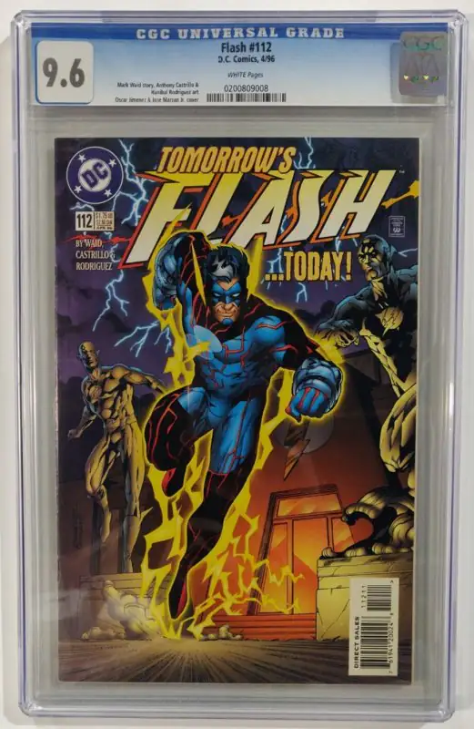 Flash #112 (DC Comics, 1996), CGC 9.6 graded comic book, Universal Blue label — front cover in its holder