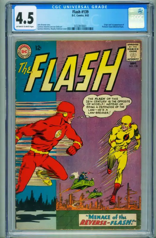 Flash #139 (DC Comics, 1963), CGC 4.5 graded comic book, Universal Blue label — front cover in its holder