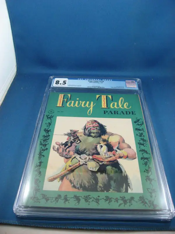 Four Color #114 (Dell Comics, 1946), CGC 8.5 graded comic book, Universal Blue label — front cover in its holder