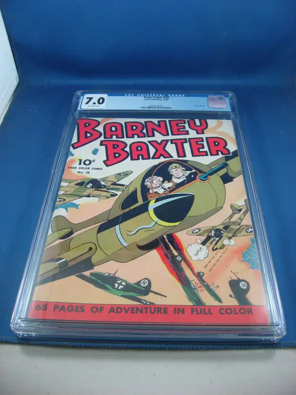 Four Color #20 (Dell Comics, 1943), CGC 7.0 graded comic book, Universal Blue label — front cover in its holder