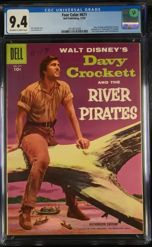 Four Color #671 (Dell Comics, 1955), CGC 9.4 graded comic book, Universal Blue label — front cover in its holder