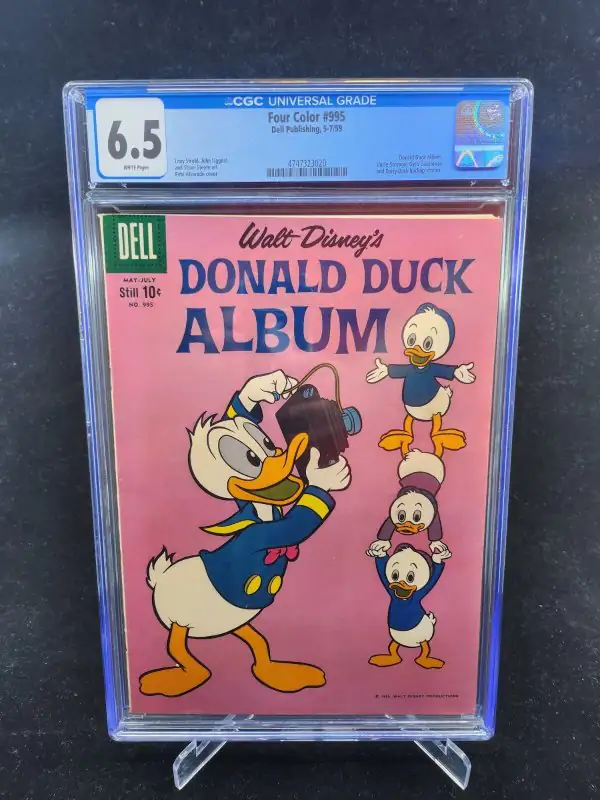 Four Color #995 (Dell Comics, 1959), CGC 6.5 graded comic book, Universal Blue label — front cover in its holder