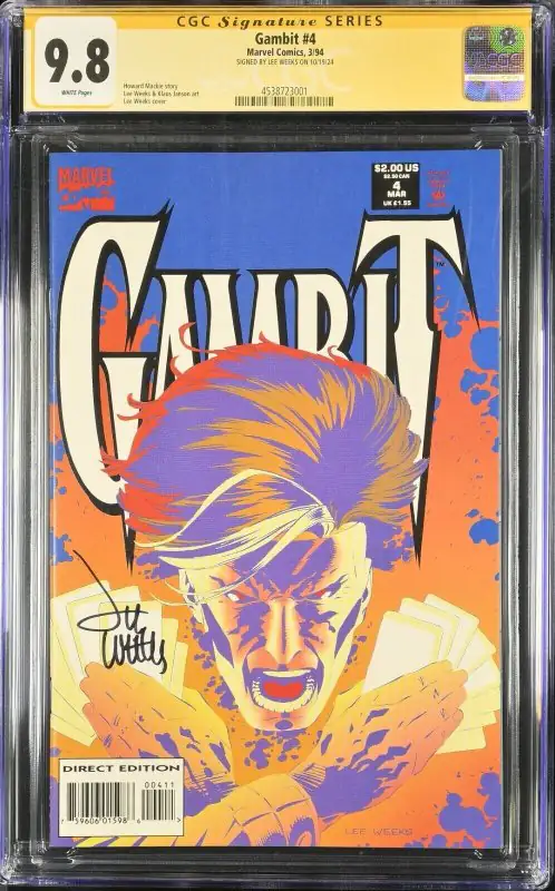 Gambit #4 (Marvel Comics, 1994), CGC 9.8 graded comic book, Signature Series label — front cover in its holder