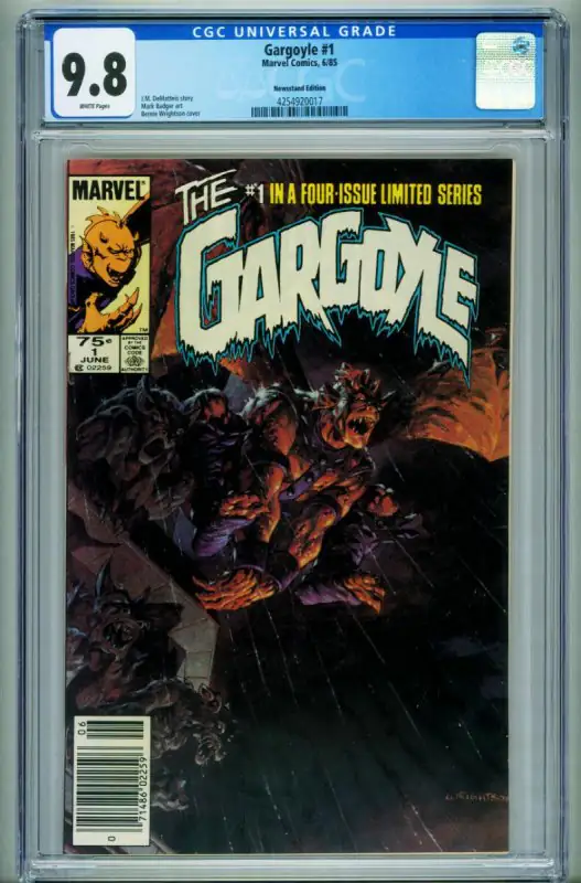 Gargoyle #1 (Marvel Comics, 1985), CGC 9.8 graded comic book, Universal Blue label — front cover in its holder