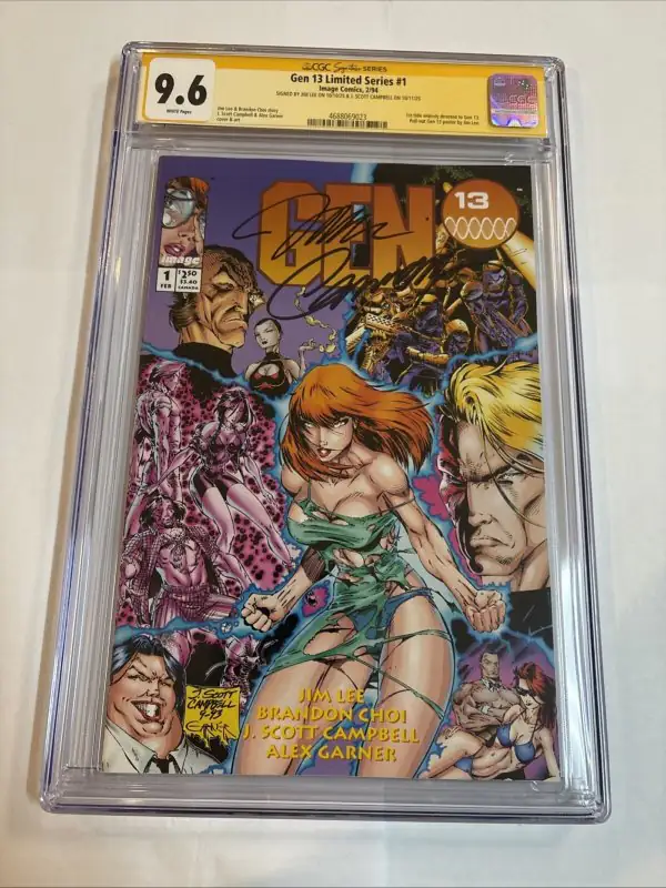 Gen 13 Limited Series #1 (Image Comics, 1994), CGC 9.6 graded comic book, Signature Series label — front cover in its holder