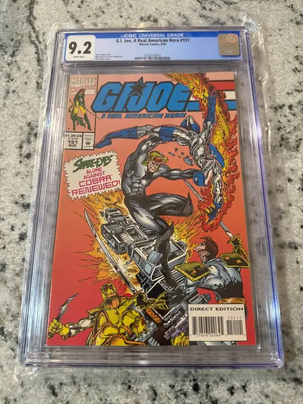 G.I. Joe #151 (Marvel Comics, 1994), CGC 9.2 graded comic book, Universal Blue label — front cover in its holder
