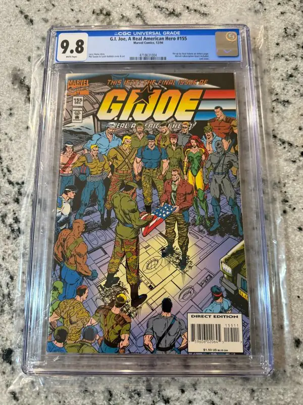 G.I. Joe #155 (Marvel Comics, 1994), CGC 9.8 graded comic book, Universal Blue label — front cover in its holder