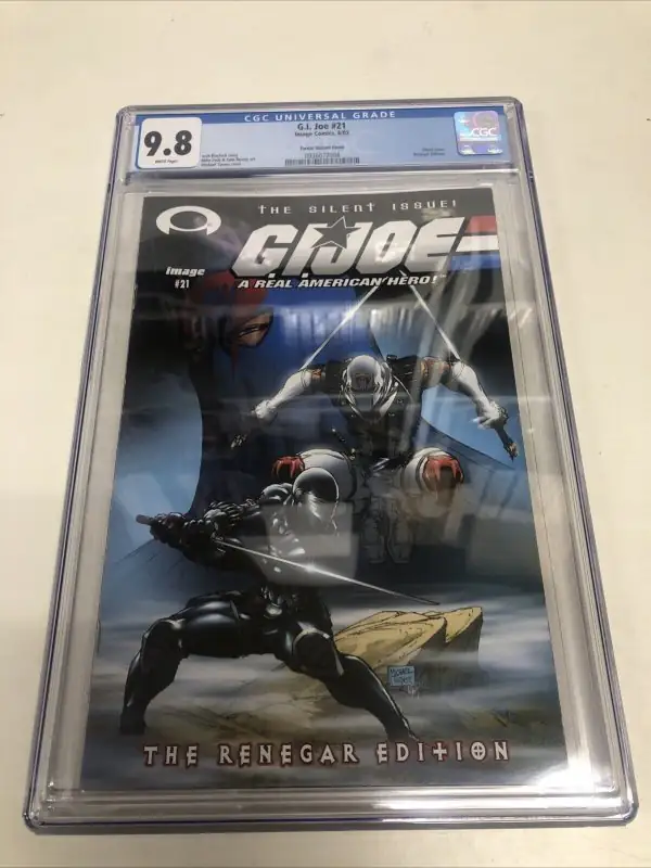 GI Joe a Real American Hero #21 (Image Comics, 2003), CGC 9.8 graded comic book, Universal Blue label — front cover in its holder