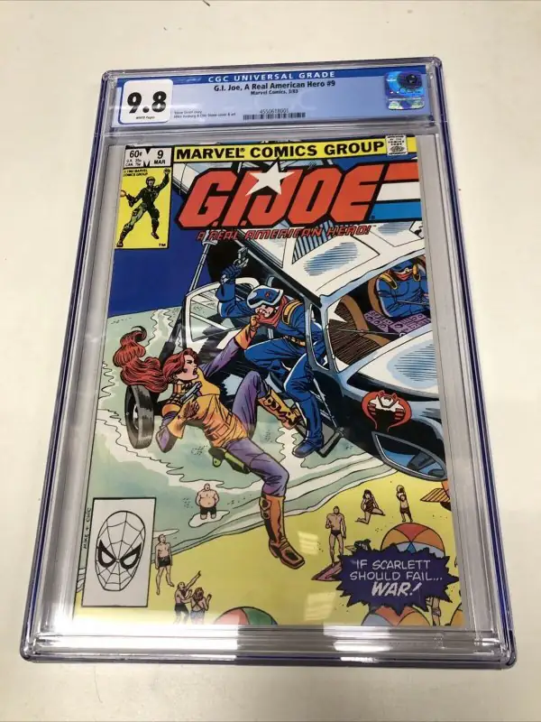 G.I Joe , a Real American Hero #9 (Marvel Comics, 1983), CGC 9.8 graded comic book, Signature Series label — front cover in its holder