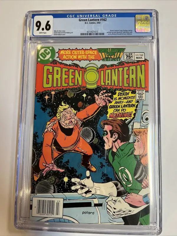 Green Lantern #162 (DC Comics, 1983), CGC 9.6 graded comic book, Universal Blue label — front cover in its holder