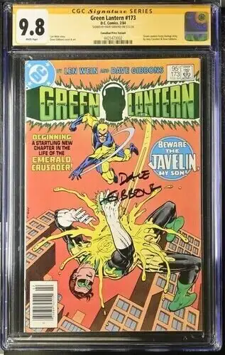 Green Lantern #173 (DC Comics, 1984), CGC 9.8 graded comic book, Signature Series label — front cover in its holder