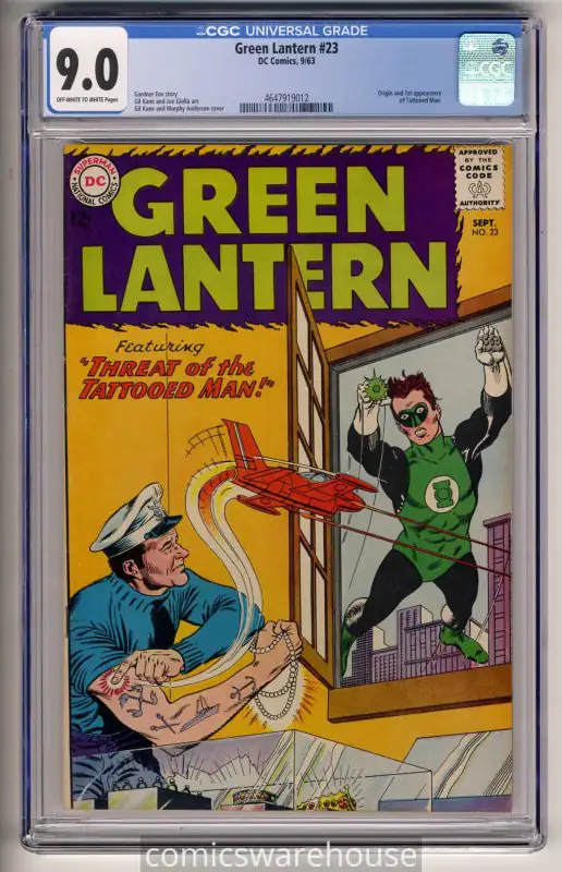 Green Lantern #23 (DC Comics, 1963), CGC 9.0 graded comic book, Universal Blue label — front cover in its holder